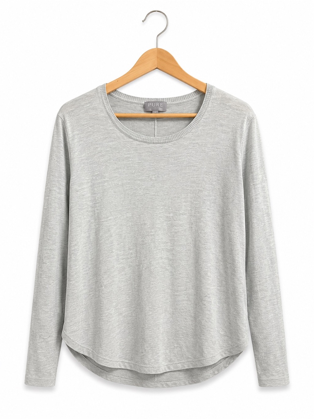 Pure Collection 100% Cashmere Gray Long Sleeve Luxe Sweater Size 8/10